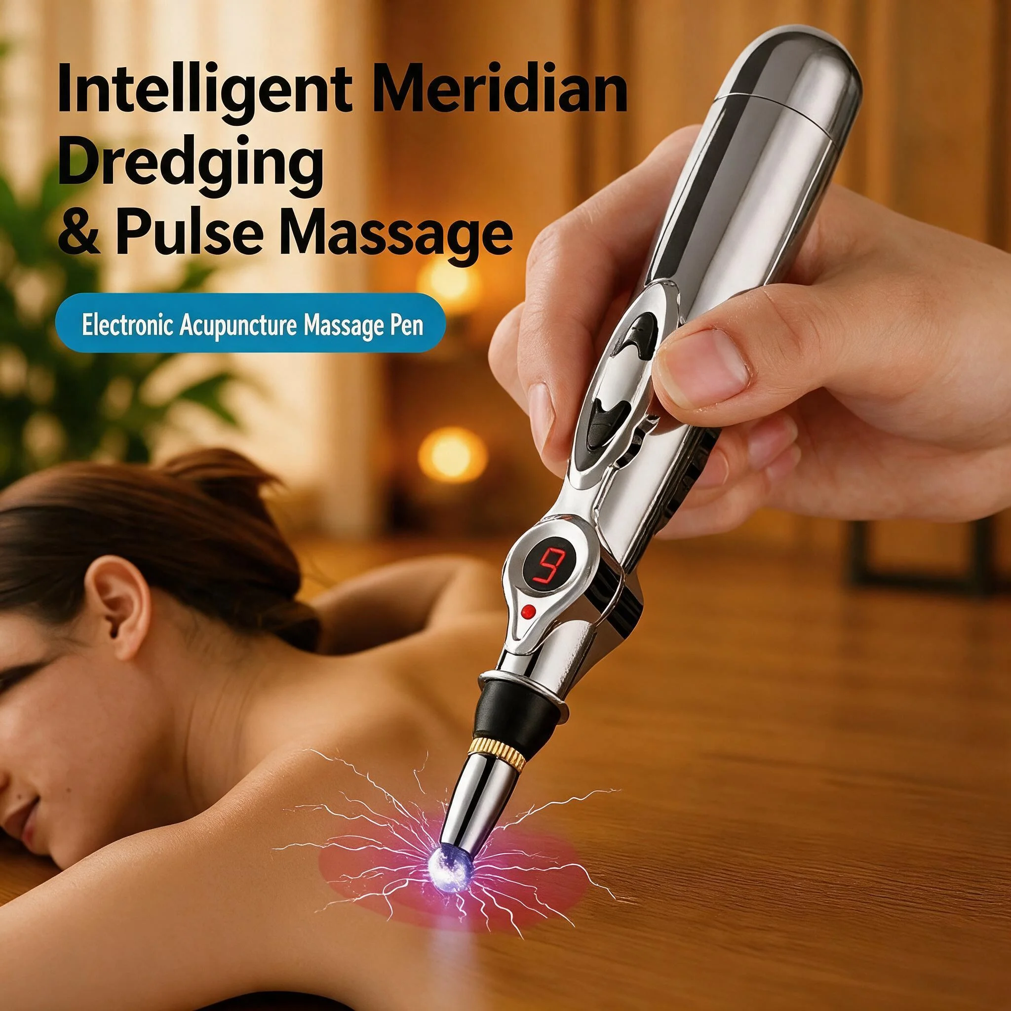 Electronic Acupuncture Pen Relief Pain Massage Point Meridian Energy Meridian Acupuncture Acup Plastic Material Without Battery