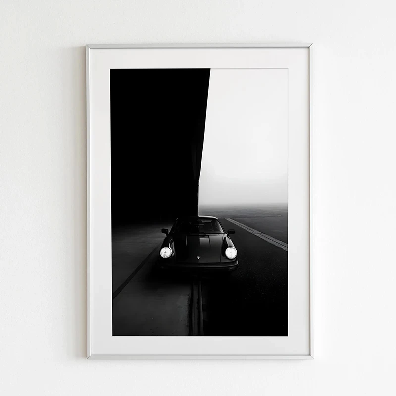 Black White Fashion Luxury Race Car Posters and Prints Canvas Printing Modern Wall Art Picture for Living Room Home Decor Gifts