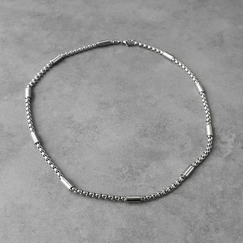 صندوق دائري سلسلة للرجال والنساء ، ستانلس ستيل ، مجوهرات للجنسين ، لون فضي ، 5 مللي متر ، 24"