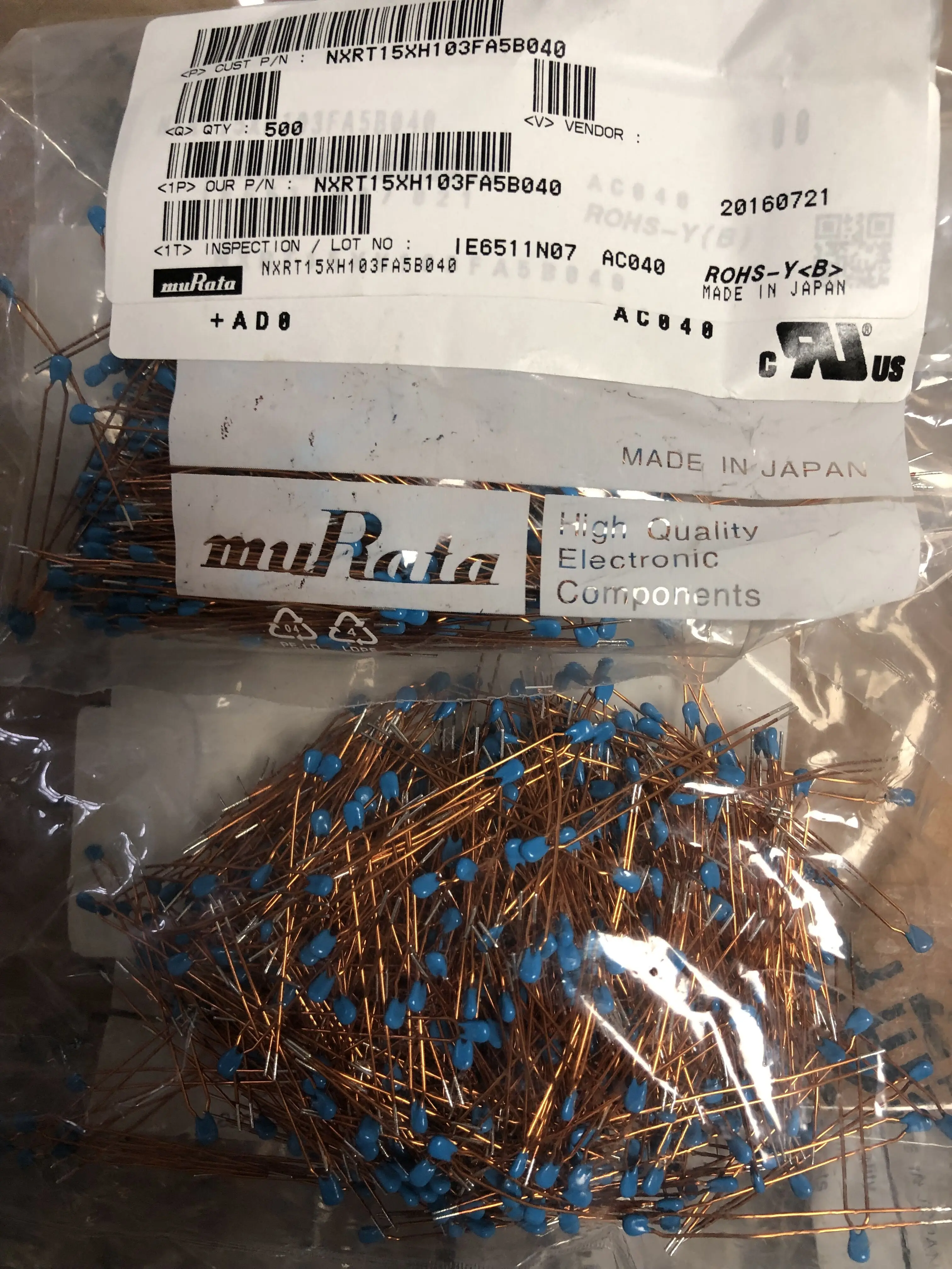 

50PCS/Murata NXRT15XH103FA5B040 NTC thermistor 10K Ω± 1%