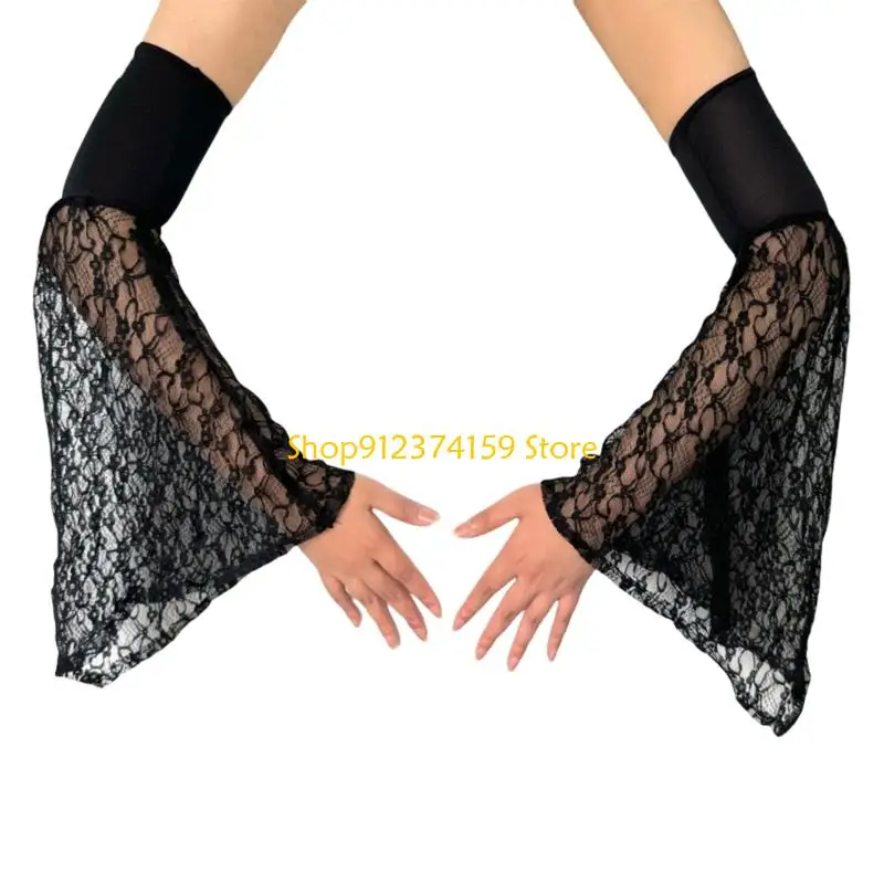 

G5AE Lace Sleeves Evening Wear Arm Protectors Elastic Sun Shield Accessories Special Occasion Women Outfit