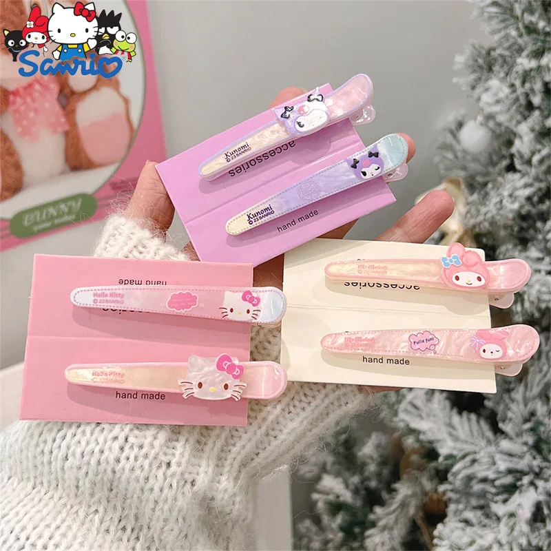Sanrio Hair Clips Anime My Melody Kuromi Cinnamoroll Pochacco KT Hairpin Cartoon Artistic Fashions Accessories Gifts for Girls