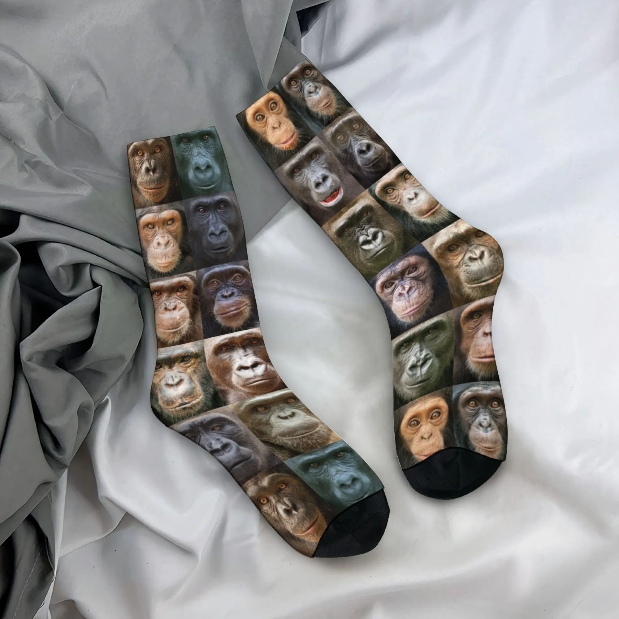 

Новые носки с принтом обезьяны: удобные, дышащие, повседневные, модные мужские носки в стиле Crazy Street Hip-Hop, забавные, веселые, для вечеринок, подарок