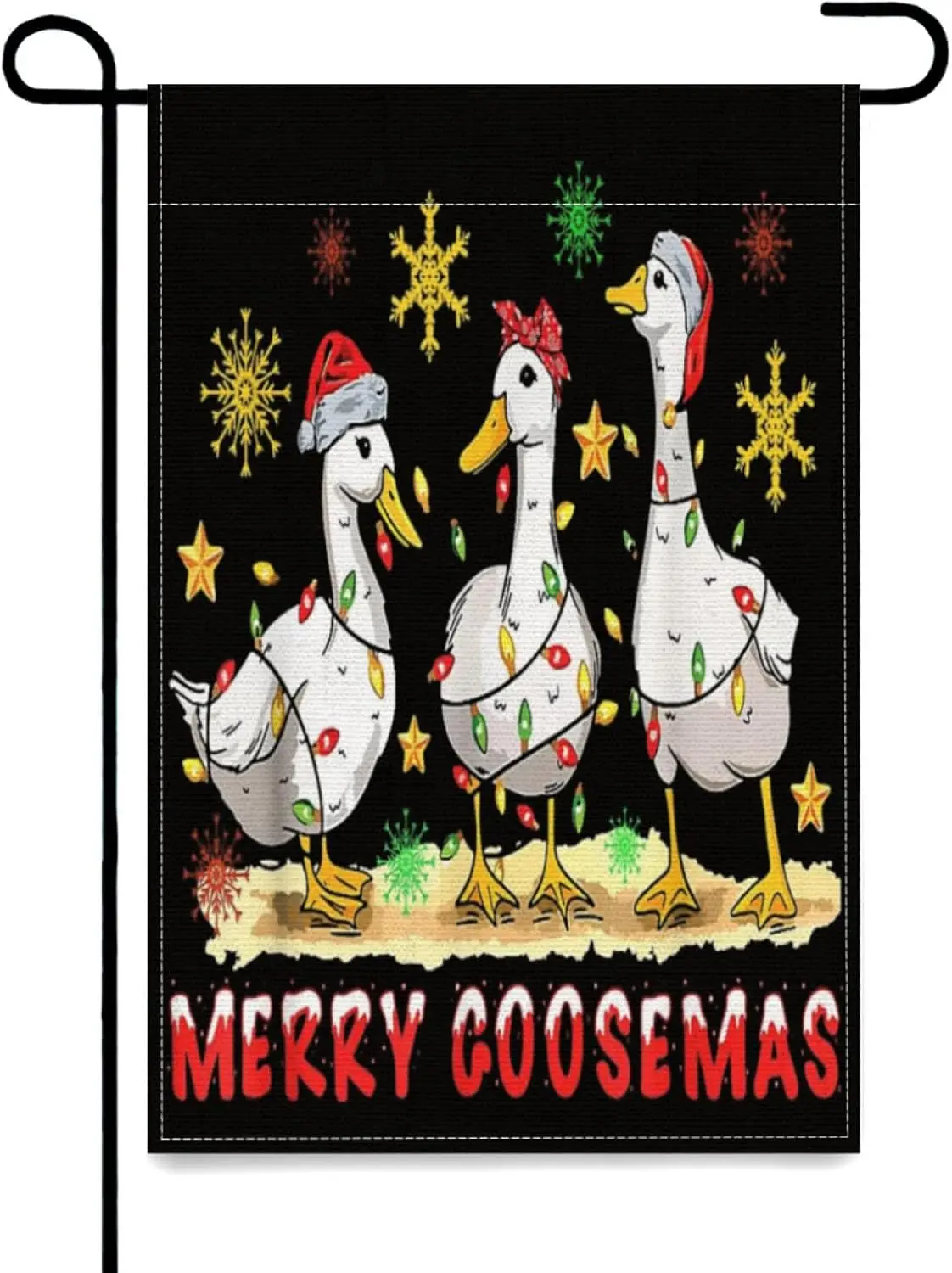 Merry Goosmas Funny Christmas Goose Parade Garden Flags,Double Sided Yard Flag Tapestry for Holiday Outdoor All Seasons 12x1 yyi