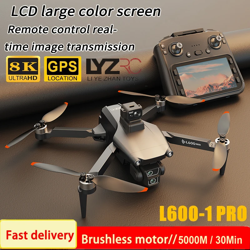 

L600-1 GPS Drone Professional 8K Aerial HD Avoiding Obstacle with Large Screen Remote Control Folding Brushless Drone Quadcopte