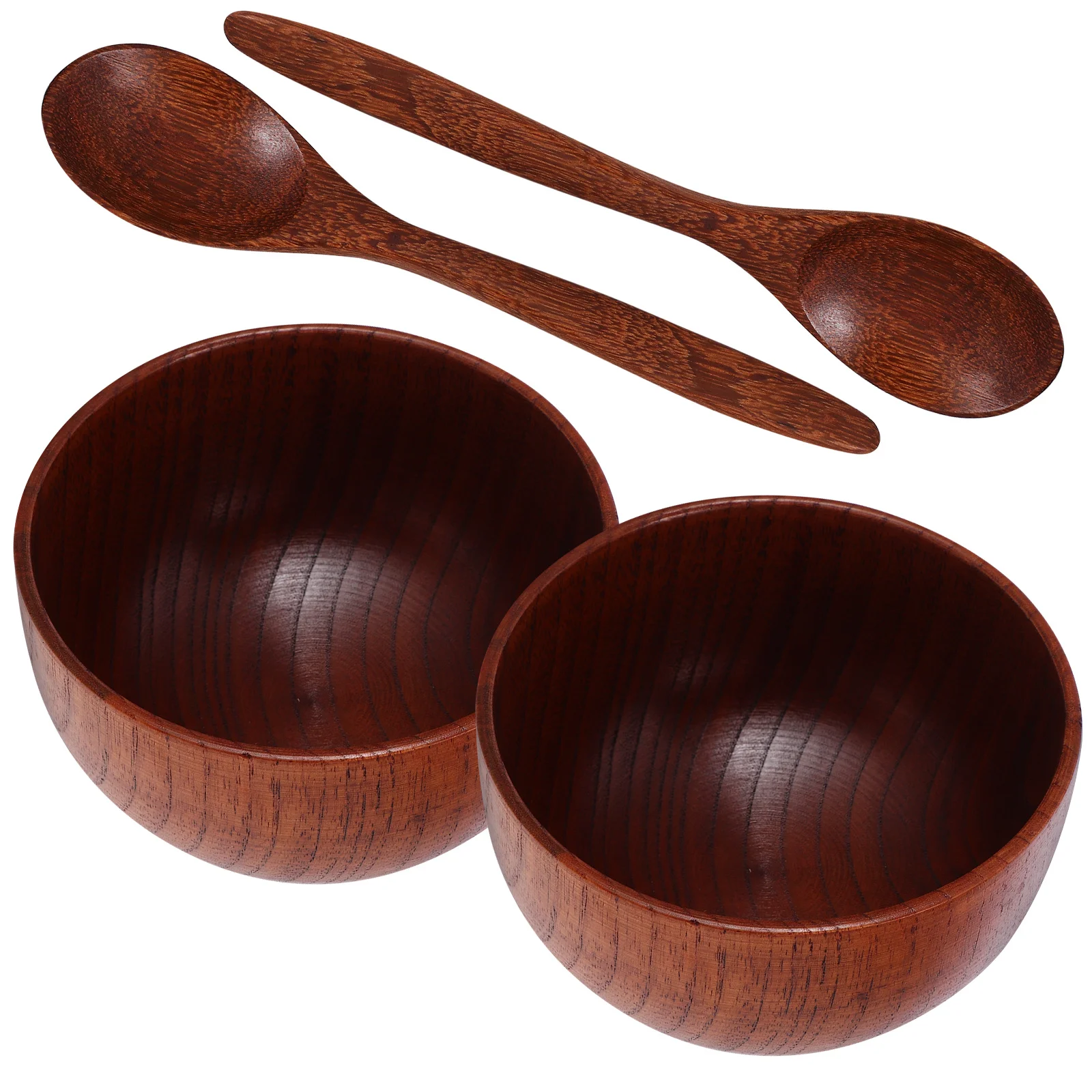 

1 set 1 Set Wooden Set Large Small Fruit Salad Soup Noodle Bowls For Kitchen Camping Wood Serving Bowl Wooden Fruit Bowl