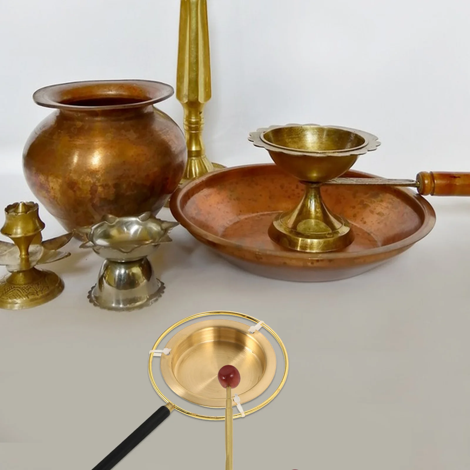 

Brass Yin Qing Bell Temple Buddhist Musical Instrument Metal Handbell Ritual Tool Decorative Supply Bell Yin Qing