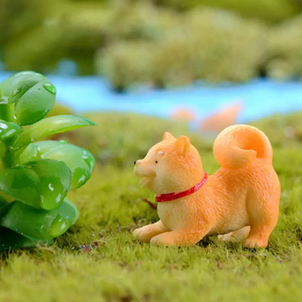 

5pcs Dog Ornament Mini Resin Puppy Models Desktop Home Decoration Small Figurines for Office Cake Photo Prop Gift