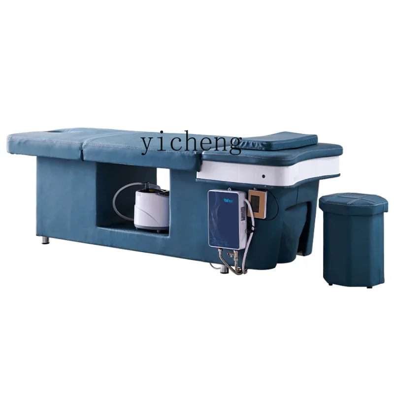 Zc Water Storage Type Water Circulation Shampoo Bed Barber Shop No-Connection Draining Head Treatment Bed with Water Heater