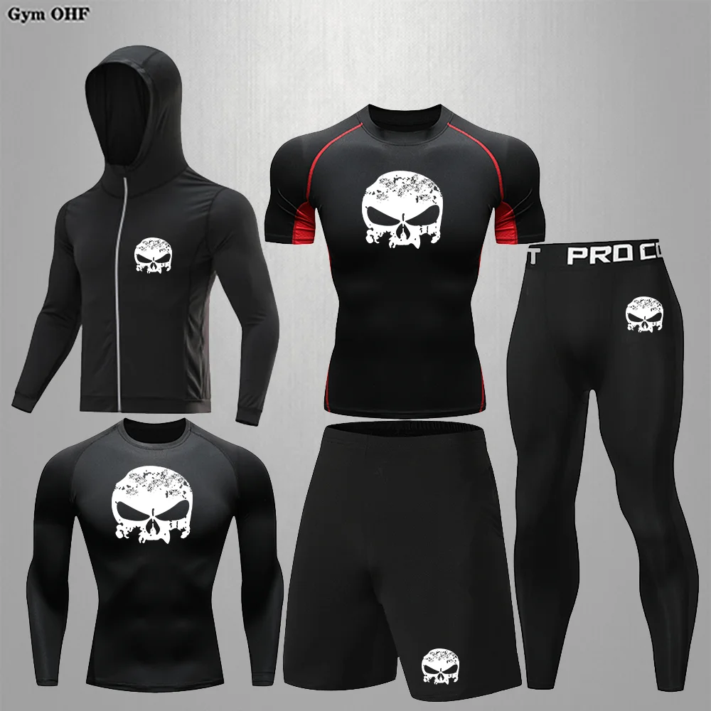 Superhero Skull Kids Sportswear MMA Bjj Boxing Jersey Sports T Shirt Boy\'s Jiu Jitsu Gym Fitness Rashguard For Children