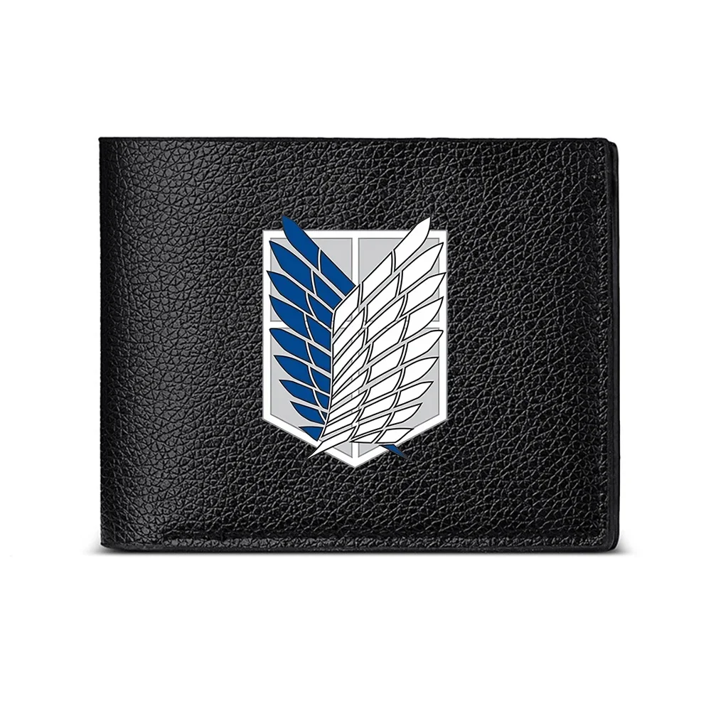 Survey Corps Emblem Wallet For Men Casual Business Fashion Design With Winged Shield Pattern Stylish And Modern Look