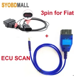 3Pin to 16Pin OBD2 Cable Plus VAG Ecu Scanner for Audi/Fiat/Skoad/Seat Car Diagnostic Tool for 409 KKL Scan Auto Ecu Programmer
