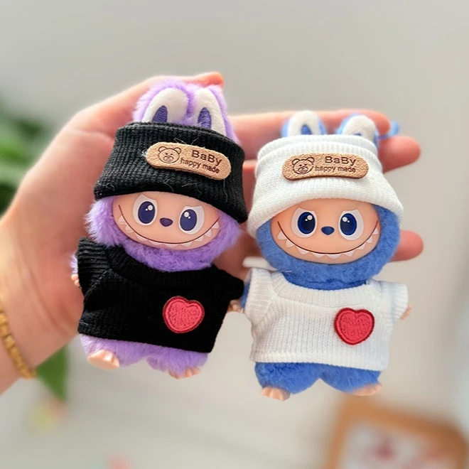 

Милая одежда Love для 10 см Labubu V4, корейское маленькое платье в классическом стиле, модная одежда для Mini Labubu 4,0, аксессуары для кукол