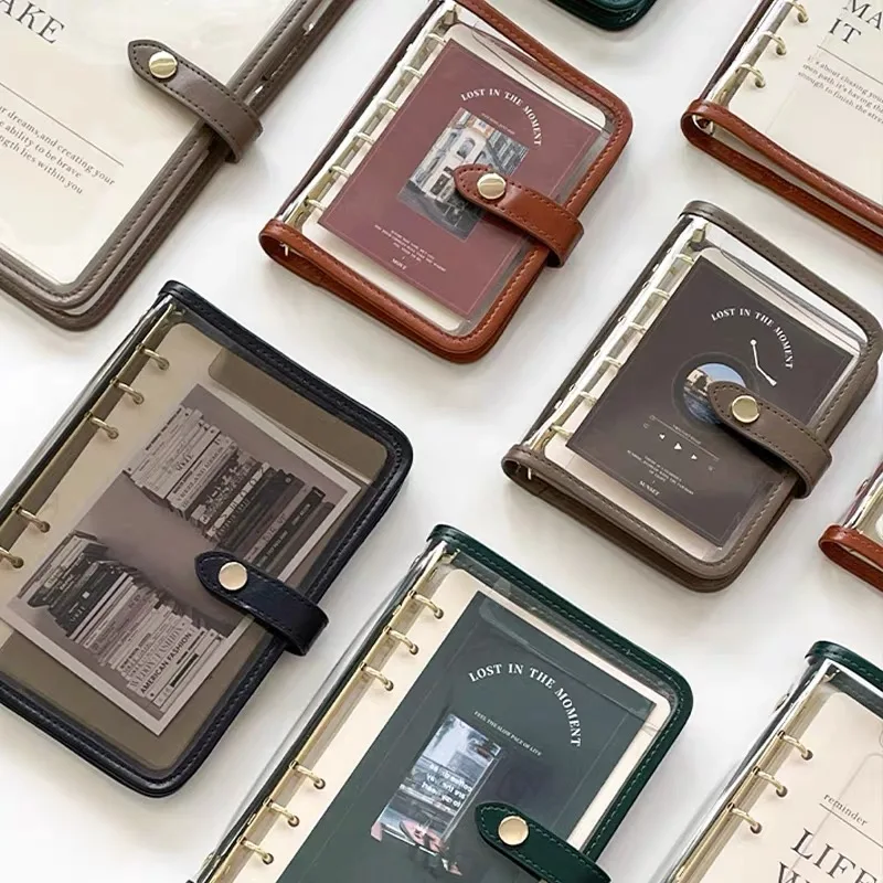 A5/A7 Korean transparent loose-leaf Notebook Travel business planner Notepad Binder Journal Planner Carry around Office Diary