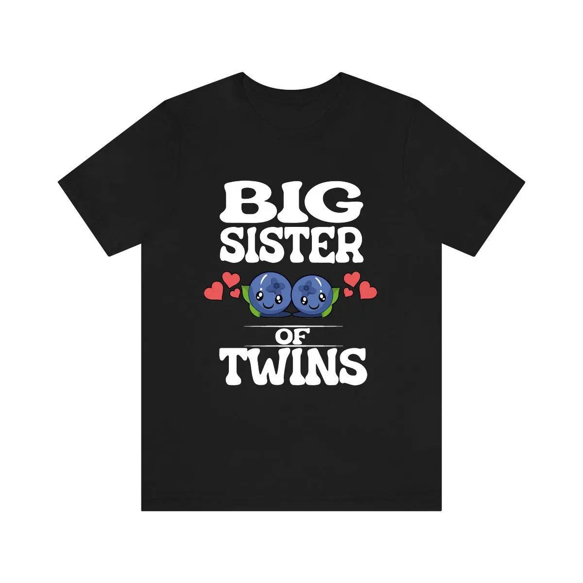 Big Sister Of Twins T Shirt Blueberries New Baby Announcement