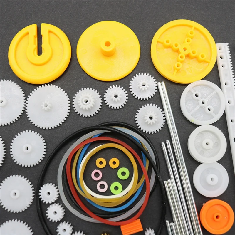 

WOWFU-Gear Package Kit For Motor Car Robot Various Gear Axle Belt Bushings 82PCS/Set
