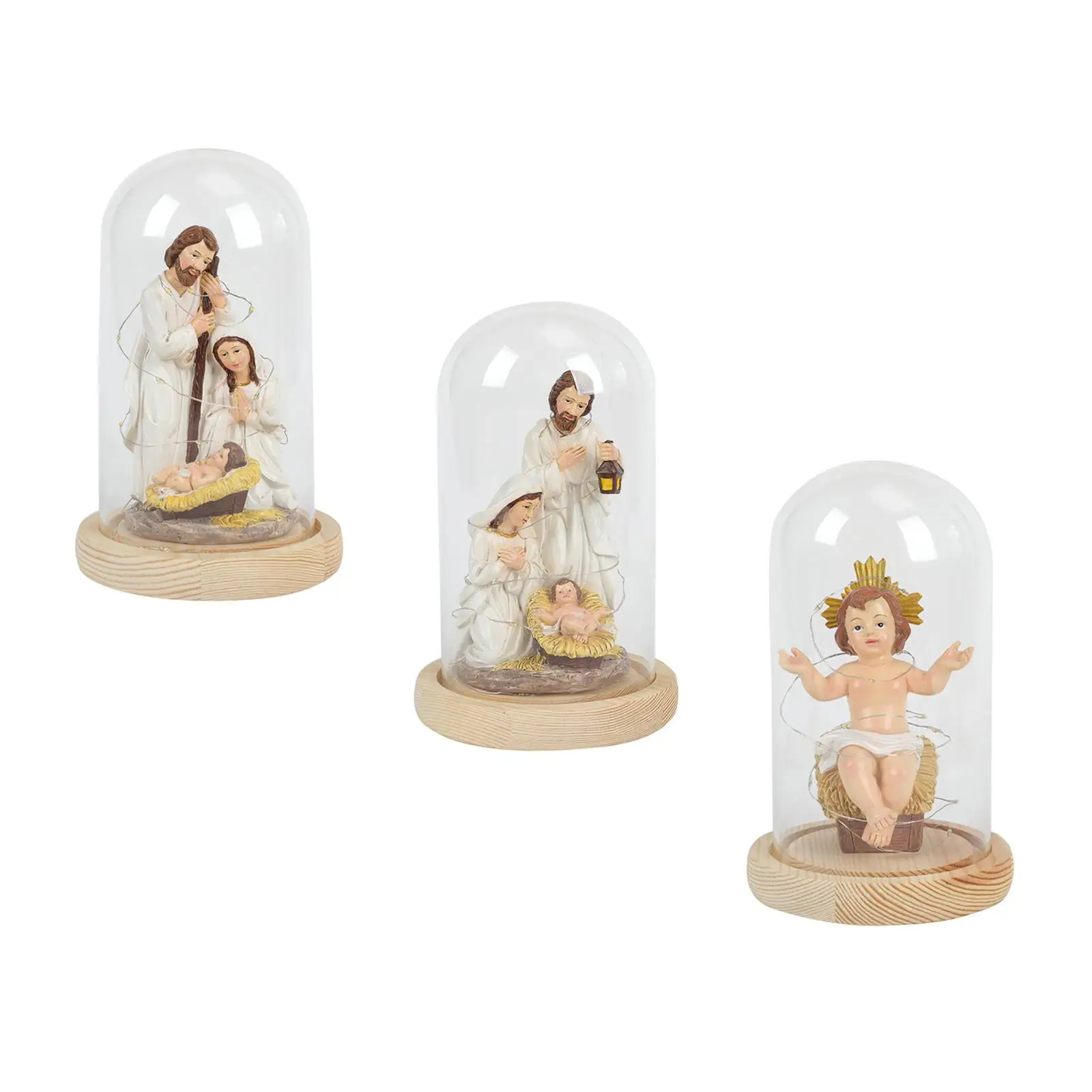 Christmas Nativity Scene, Figurine, Decorative Gift with Light, Artwork for