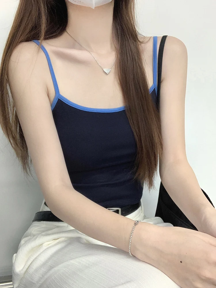 

Women's Design Sensation Strap Vest with Chest Pad Base Tank Top Summer Outdoor Wear Prevent Exposure Sexy Underwear