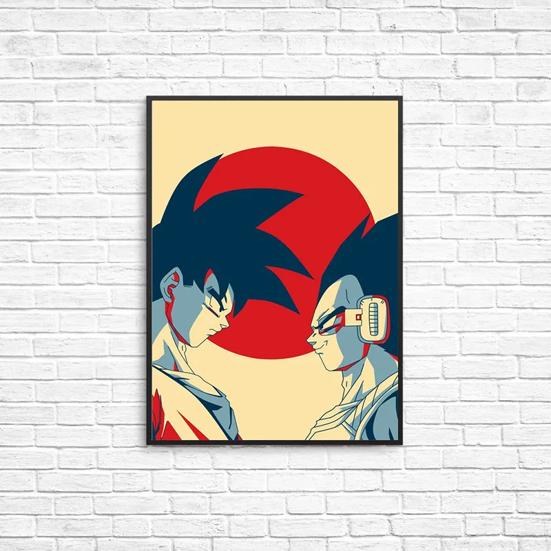 Classic Japanese Anime surround Dragon Ball Goku Vegeta Poster Vintage Canvas Painting Print Picture regalo per bambini Cuadros