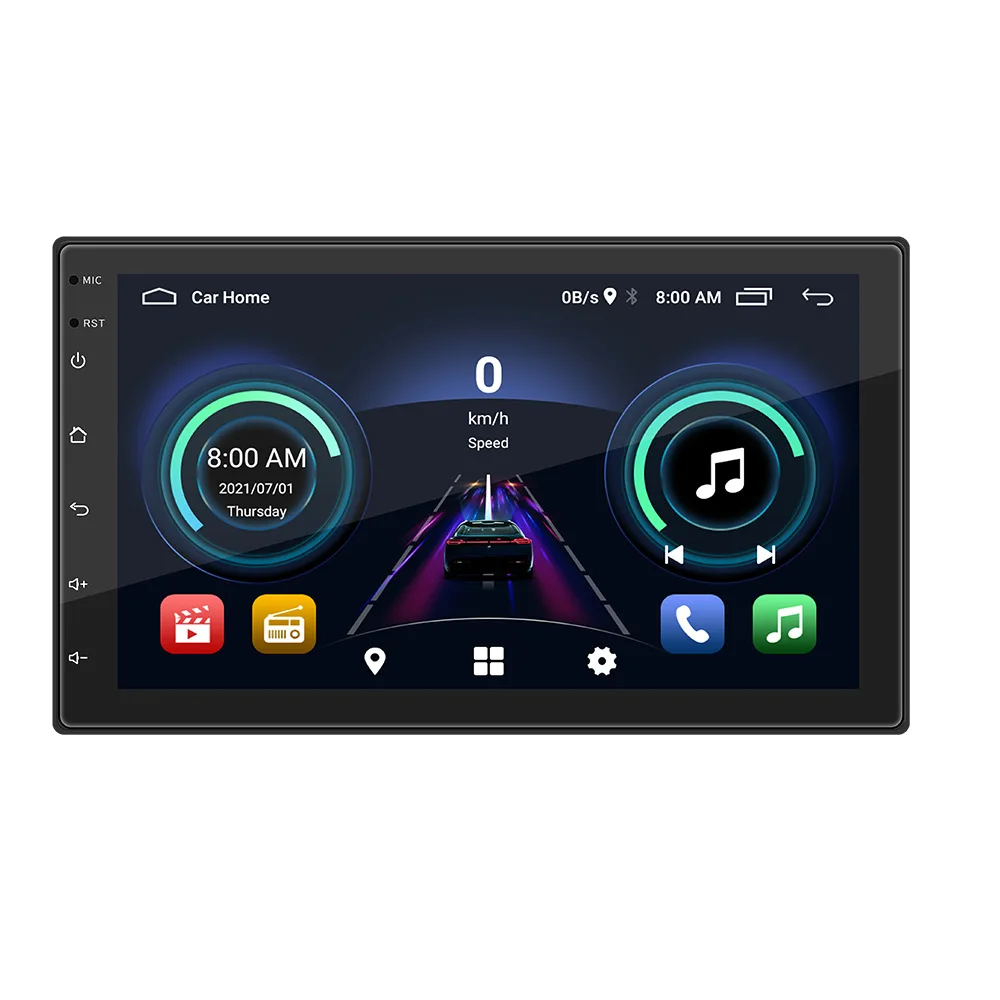 

7" car GPS Android 10.1 navigation reverse camera mobile phone interconnection MP5/MP3 radio 2AUSB charging colorful lights WIFI