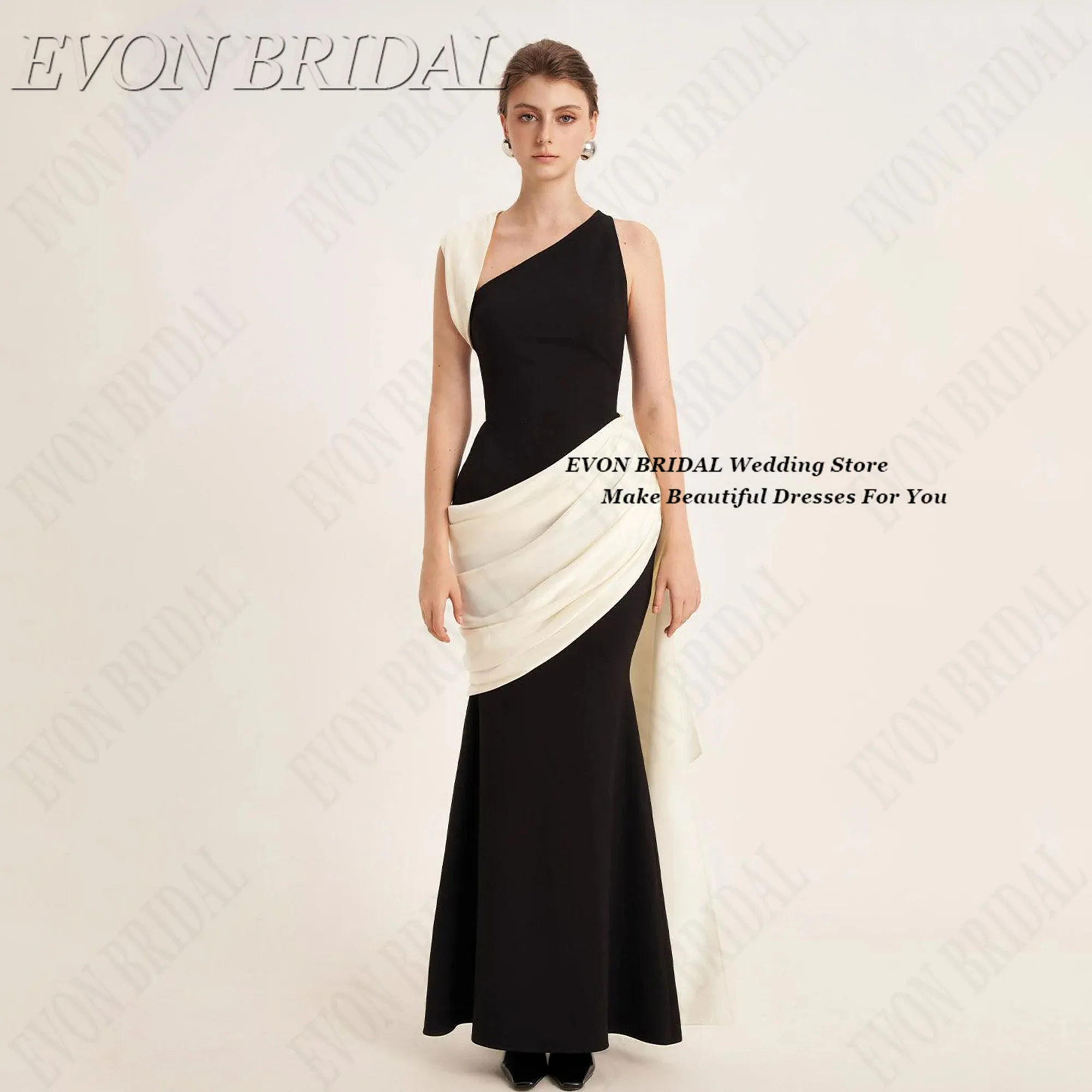 

Contrast Color Elegant Party Dresses Fishtail Tight Gala Party Dress High Quality Wedding Evening Gown Customized EVON BRIDAL