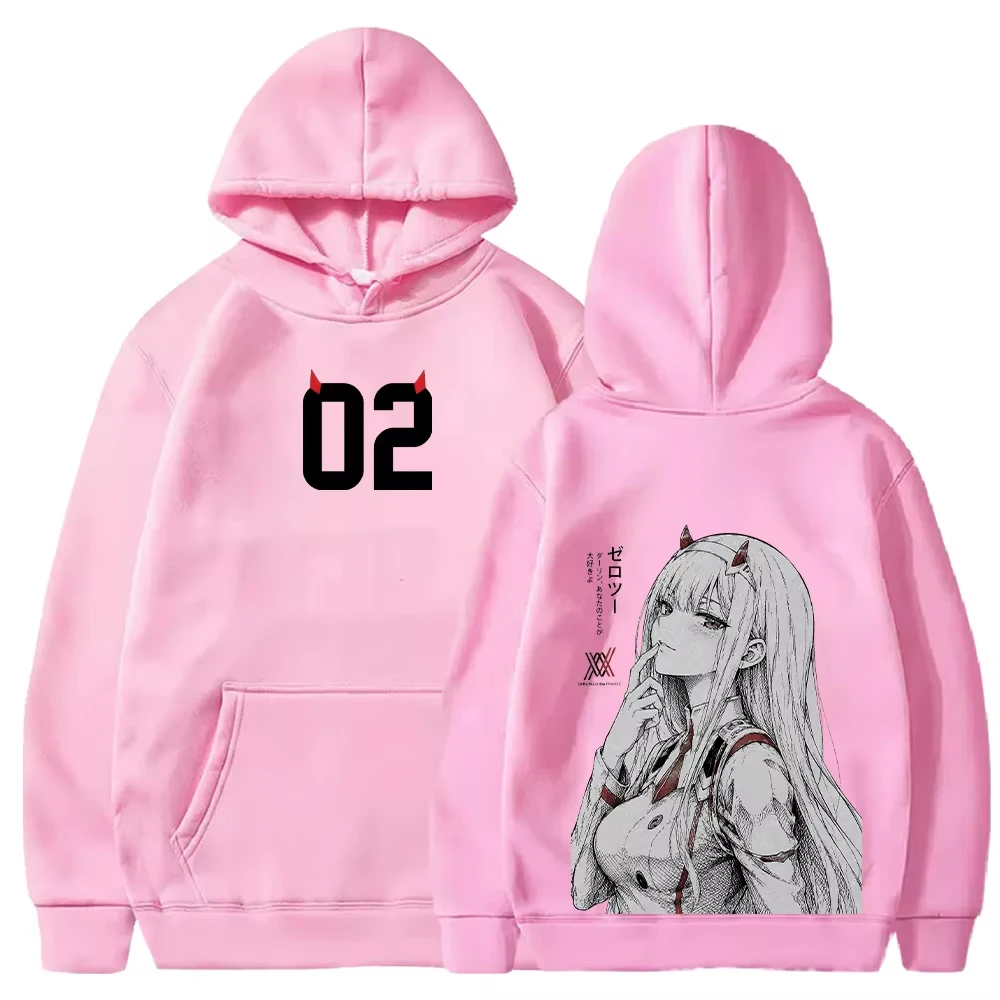 DARLING in the FRANXX Harajuku Anime Zero Two Hoodies Streetwear Oversized Unisex Breathable hot product Sports Graphic Couples - view 3