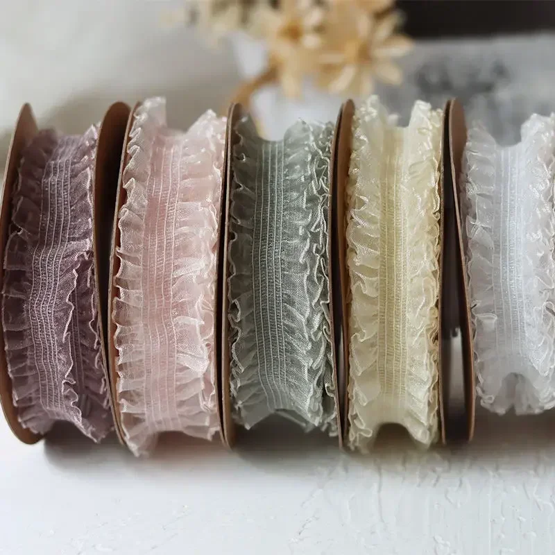 Stretch Elastic Stretchy Ribbons, Lace Accessories, Handmade DIY Garment Accessories, Clothes Organza Ruffles, Ribbons