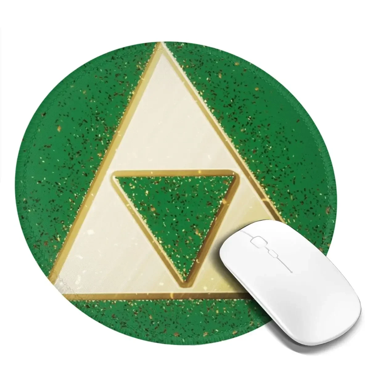 Gold Triforce Glitter Paint Splatter Round Mouse Pad Computer Keyboard Mouse Mat Gaming PC Desk Mat Office Table Mats