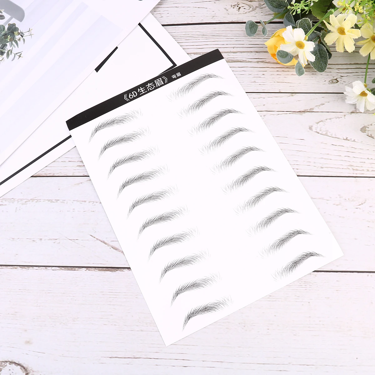 

2 Sheets Mild Waterproof Eyebrow Stickers Travel Hair-like Simulation Makeup Tools