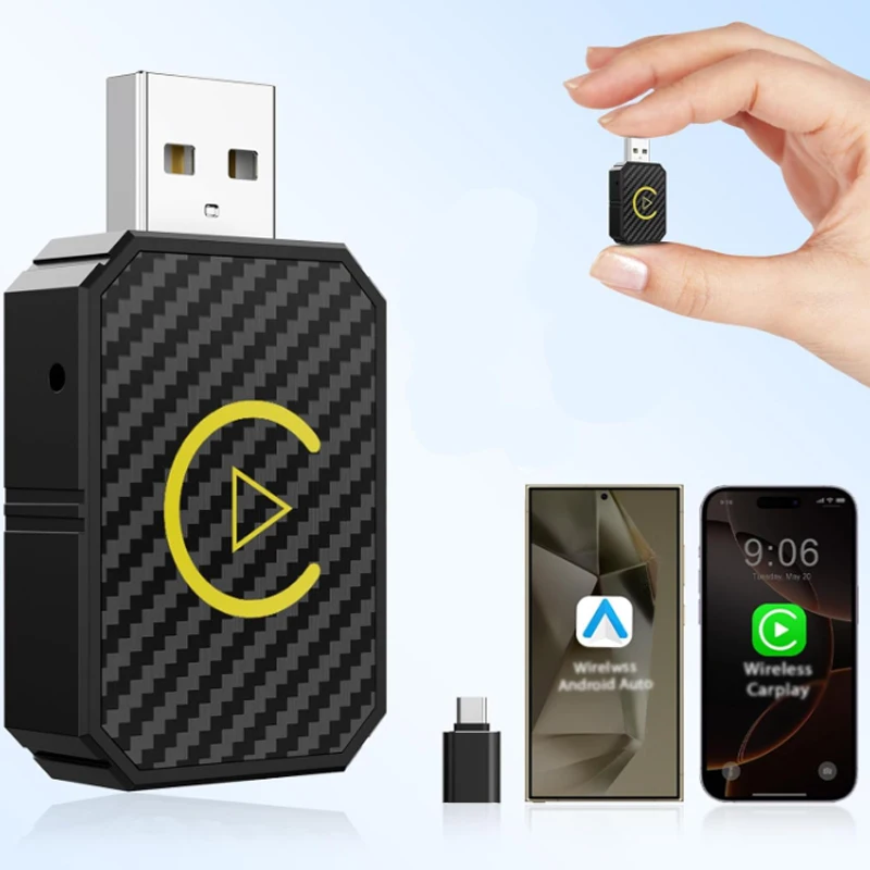 2 in 1 Mini Wireless CarPlay & Android Auto Wireless Adapter Plug and Play Compatible IPhone/Android For Havel Kia Volvo Audi