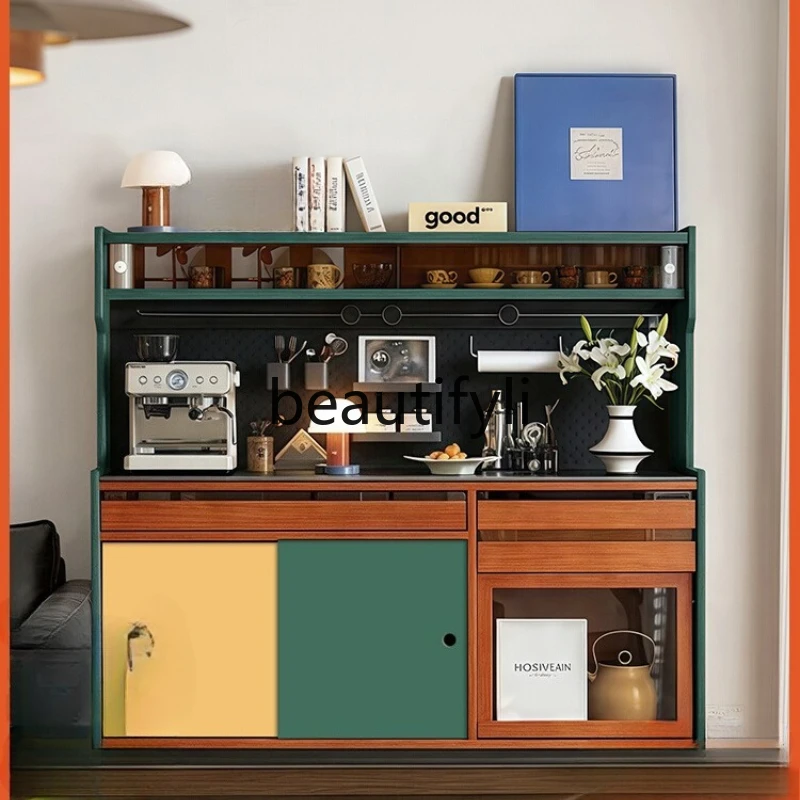 

medieval style dining side cabinet against the wall integrated locker, living room against the wall, water bar counter retro