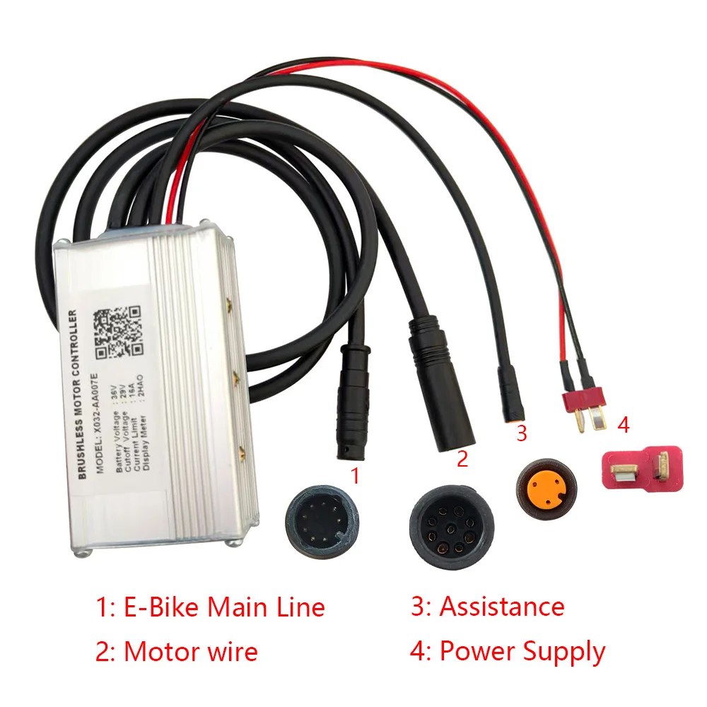 X032-AA007E Electric Bicycle MTB Scooter 36V 16A  Controller Brushless Motor EBIKE Modified Parts 2HAO Communication Protocol