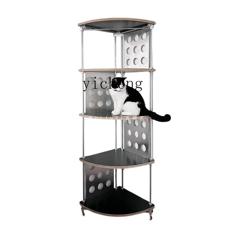 Vintage Style Ocean Board Bookshelf Simple Storage Rack Acrylic Board Organizer Stainless Steel Storage Rack