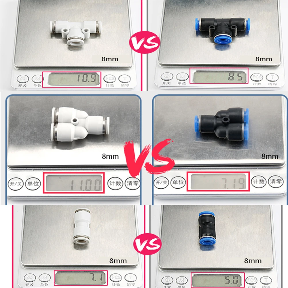 Pipes Pneumatic Fittings Butt Joint 4/6/8/10/12/14/16mm Compressor Air Hose Accessories Quick Connectors One-way Connect Parts