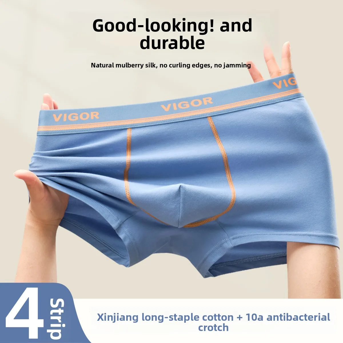 

Хлопковые мужские трусы-боксеры класса А — 10А, антибактериальные, дышащие, большого размера для комфорта осени и зимы