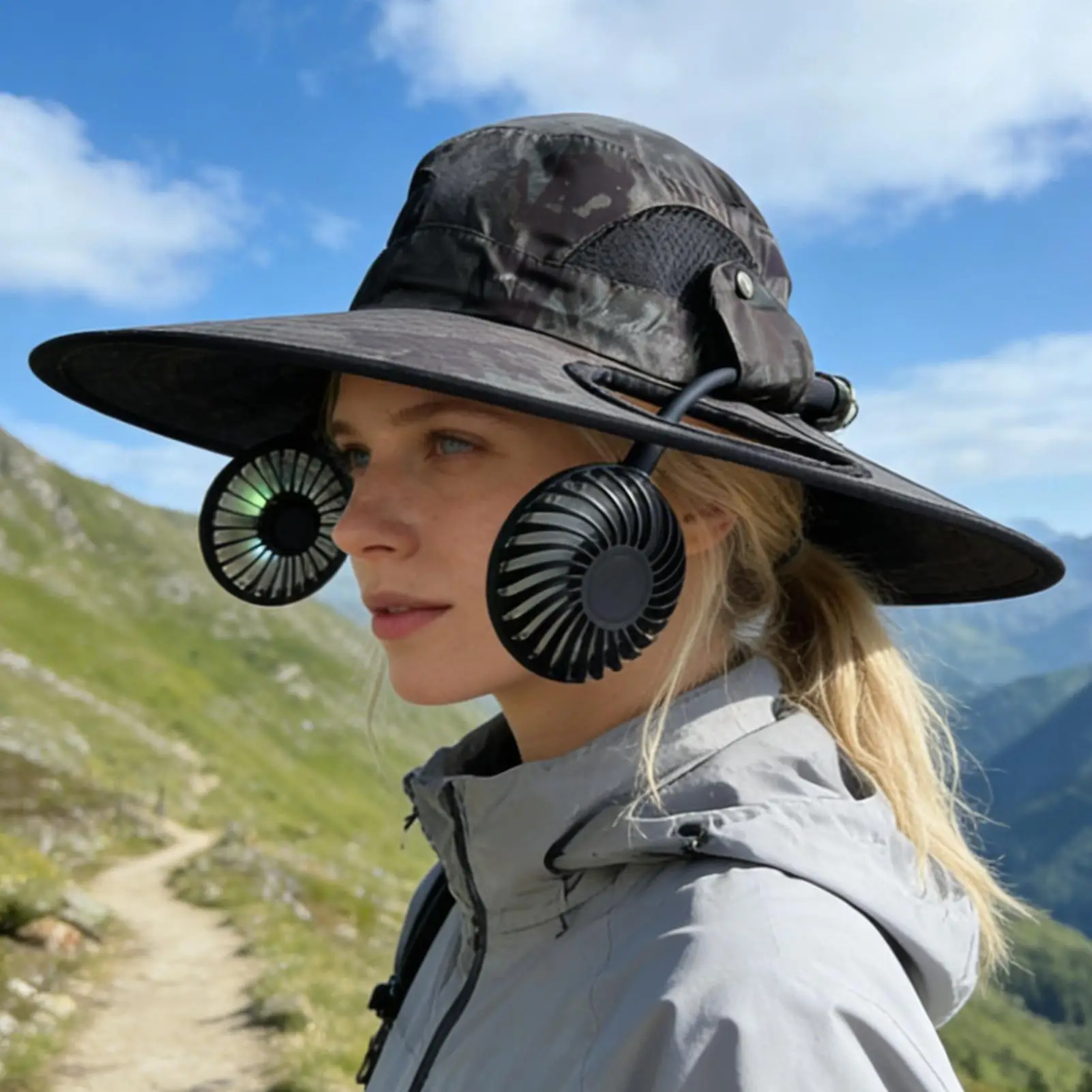 

Outdoor Hat Fans Waterproof Portable Cooling Cap Outdoor Fishing Sun Cap With Fans For Men Women Fishing Camping Travel Hiking