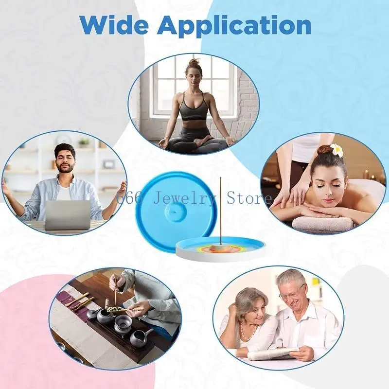 f2td الأزرق الايبوكسي صب قالب البخور لوحة القالب السيليكون الحلي المنزل DIY