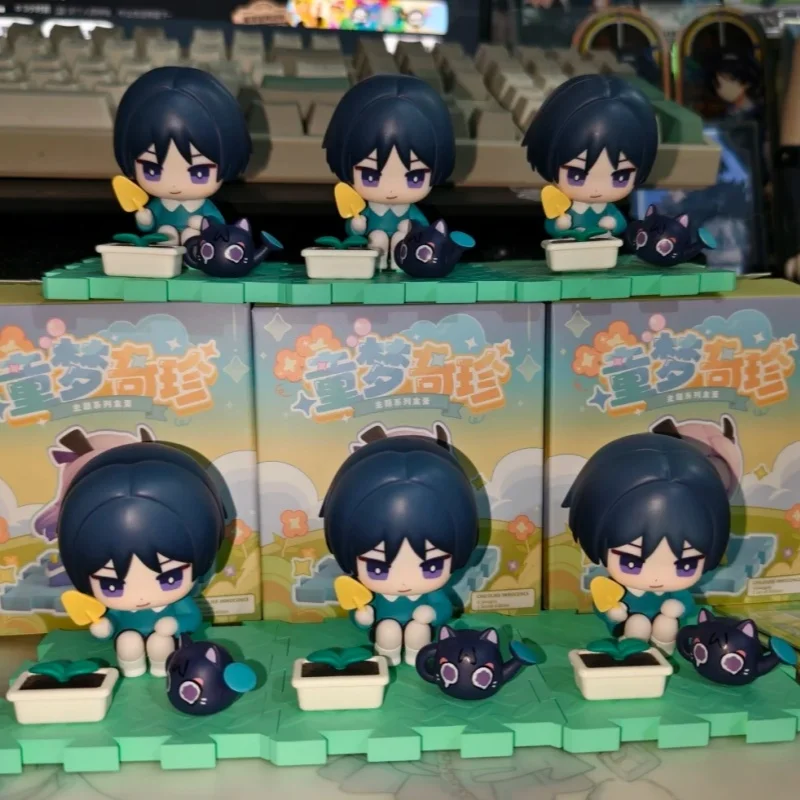 In Stock Genshin Impact Chibi Blind Box Figure Kinich Cute Pvc Figurine Desktop Ornament Home Collection Gift For Game Fans