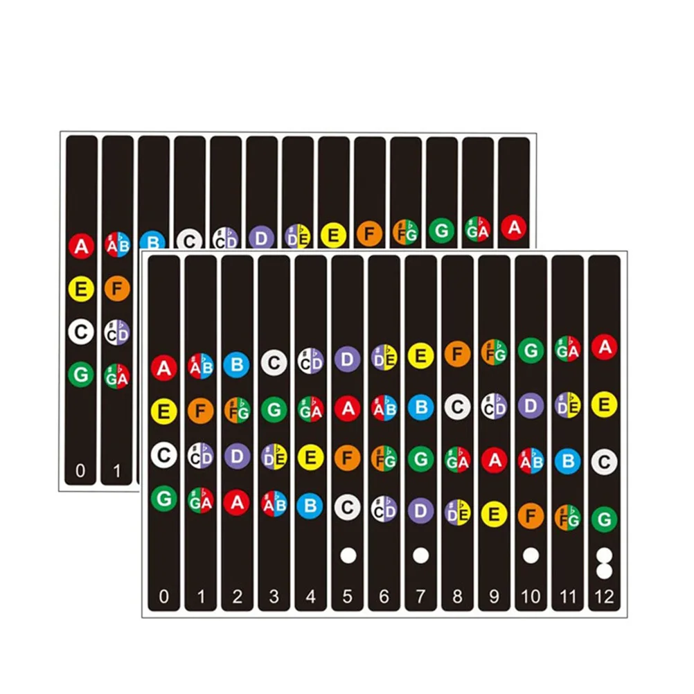 2 مجموعة ملصقات مقياس الغيتار 2 مجموعات دليل لوحة الأصابع العملي للمبتدئين أداة التعلم التمهيدي تعليم الموسيقى #6
