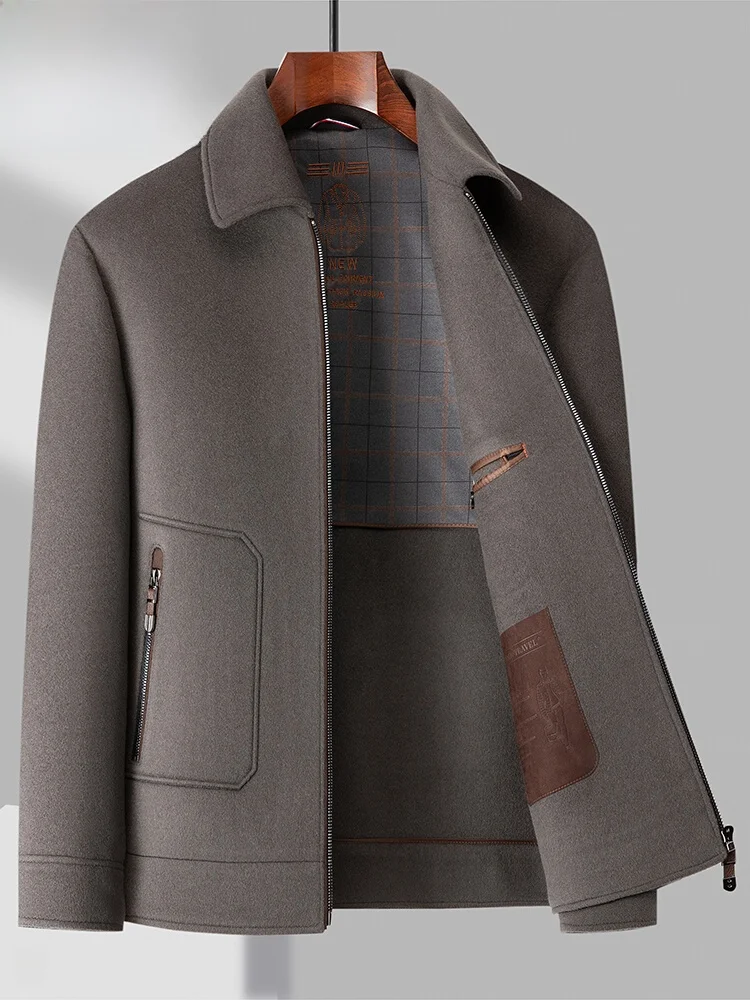 

Мужское двустороннее шерстяное пальто Pierre Cardin из чистой шерсти, осенне-зимняя куртка со съемной внутренней подкладкой из белого пуха Fai...