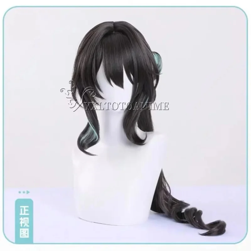 Game honkai star rail Ruan Mei cosplay wigs wig cap Green Black long hair heat resistant synthetic Halloween role play prop