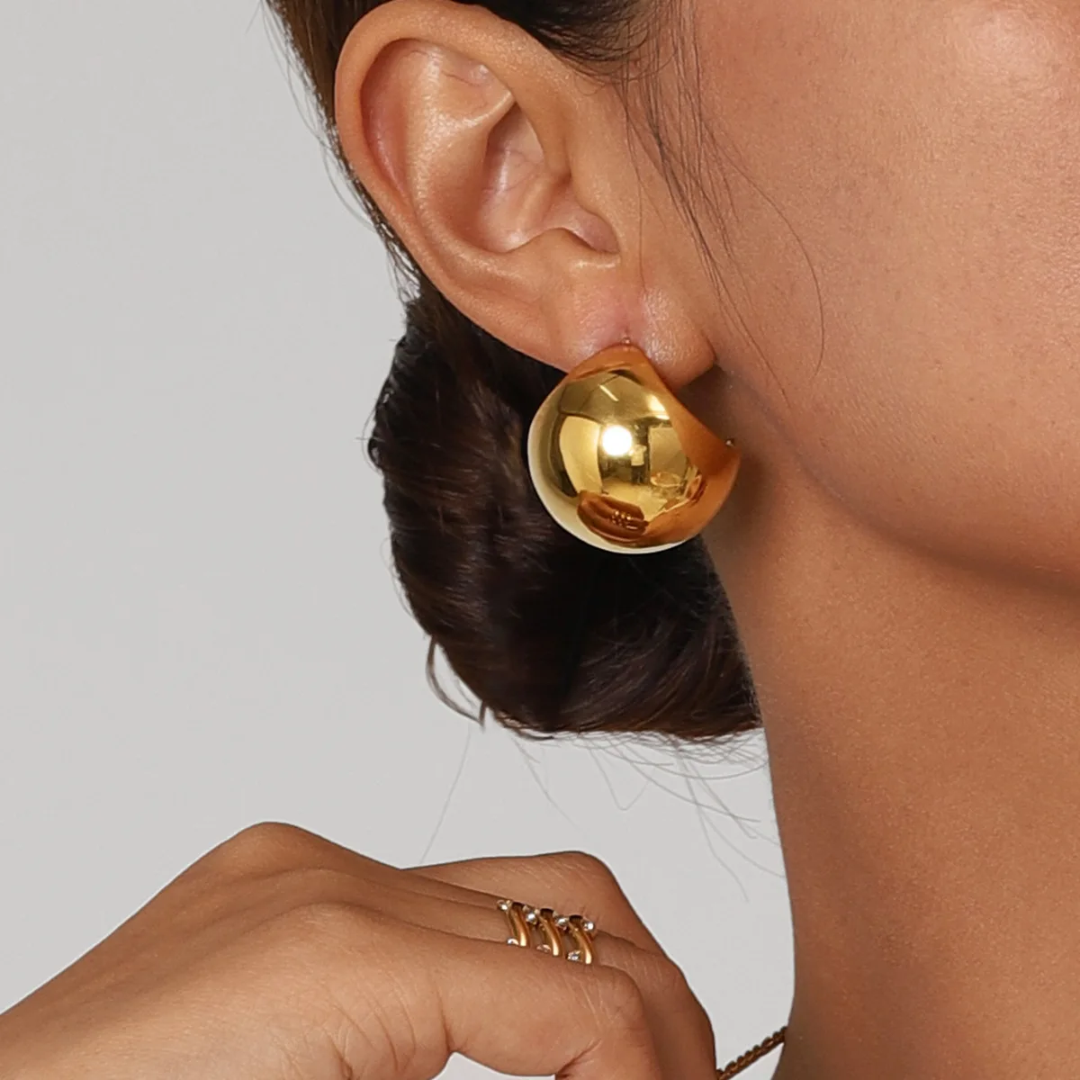 

Stainless Steel PVD 18K Gold Plated Tarnish Waterproof Ball Drop Earrings For Woman Jewelry Wholesale INS