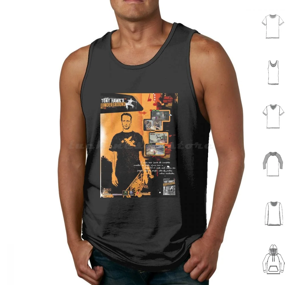 Camisetas sin mangas subterráneas de Tony Hawk, algodón estampado, Tony Hawk Underground, Tony Hawks, monopatín subterráneo, monopatín fresco