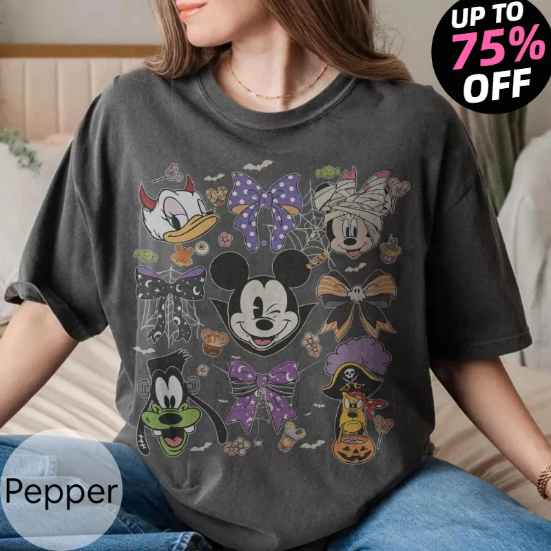 

Potdemiel Vintage Mickey & Minnie On Main Street Comfort Colors Shirts, Mickey Skeleton Shirts, Disney Trip Halloween Shirts