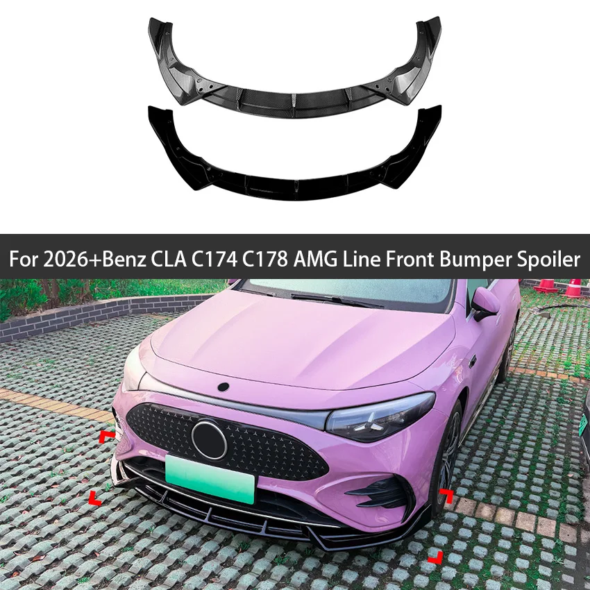 

For 2026+Benz CLA C174 C178 AMG Line Car Front Bumper Lip Spoiler Splitter Trim Accessories Car Tuning Accessorie Part