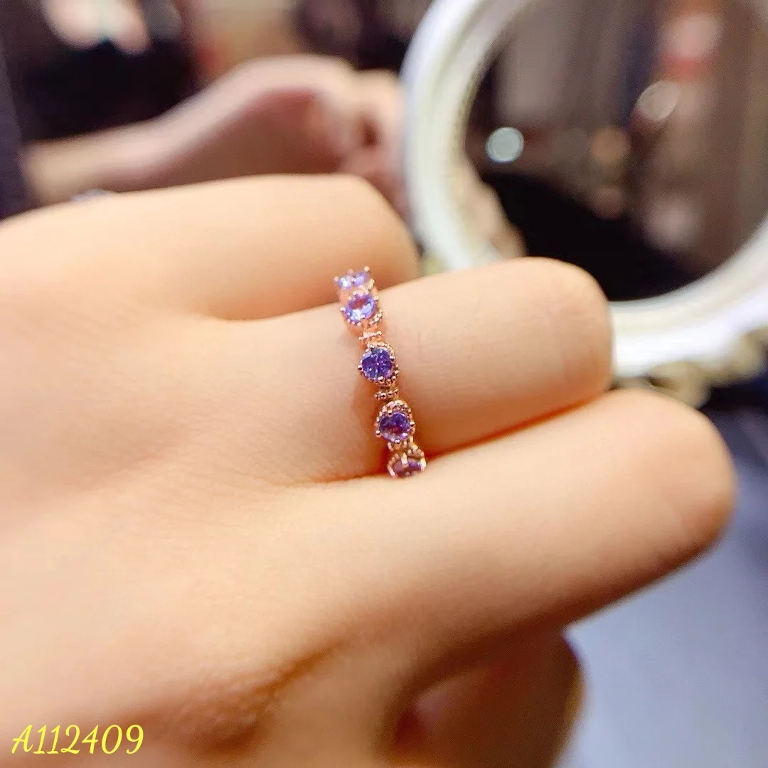 

KJJEAXCMY New Natural Tanzanite Ring 925 Pure Silver Precision Inlaid Immortal Style Exquisite Party Birthday Christmas Gift