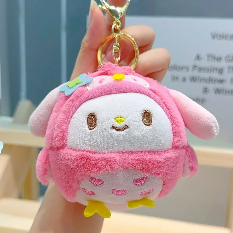 Imagem -04 - Miniso Sanrio Ghost Kuromi Chaveiro Boneca de Pelúcia Pingente Pingente de Melodia Bonito Desenho Animado Criativo Coruja Decoração Chaveiro Novo