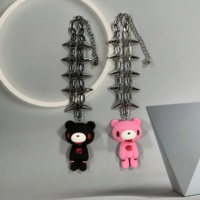 Cute and gloomy bear pendant necklace, PVC material, fashionable outfit, good friend gift