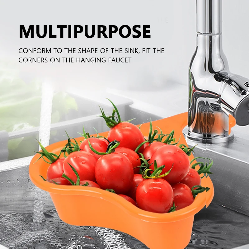 1PC Kitchen Sink Drain Basket Organizer Faucet Holder Strainer Food Garbage Colanders Draining Shelf Organization Accessories