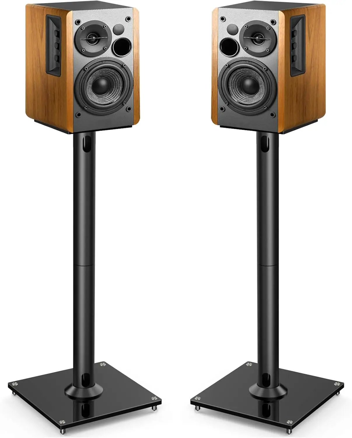 

Universal Floor Speaker Stands for Surround Sound, Adjustable Top Plate, Supports Up to 22LB, Easy Assembly